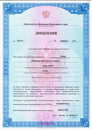 Лицензия на осуществление образовательной деятельности Союза "КСР"